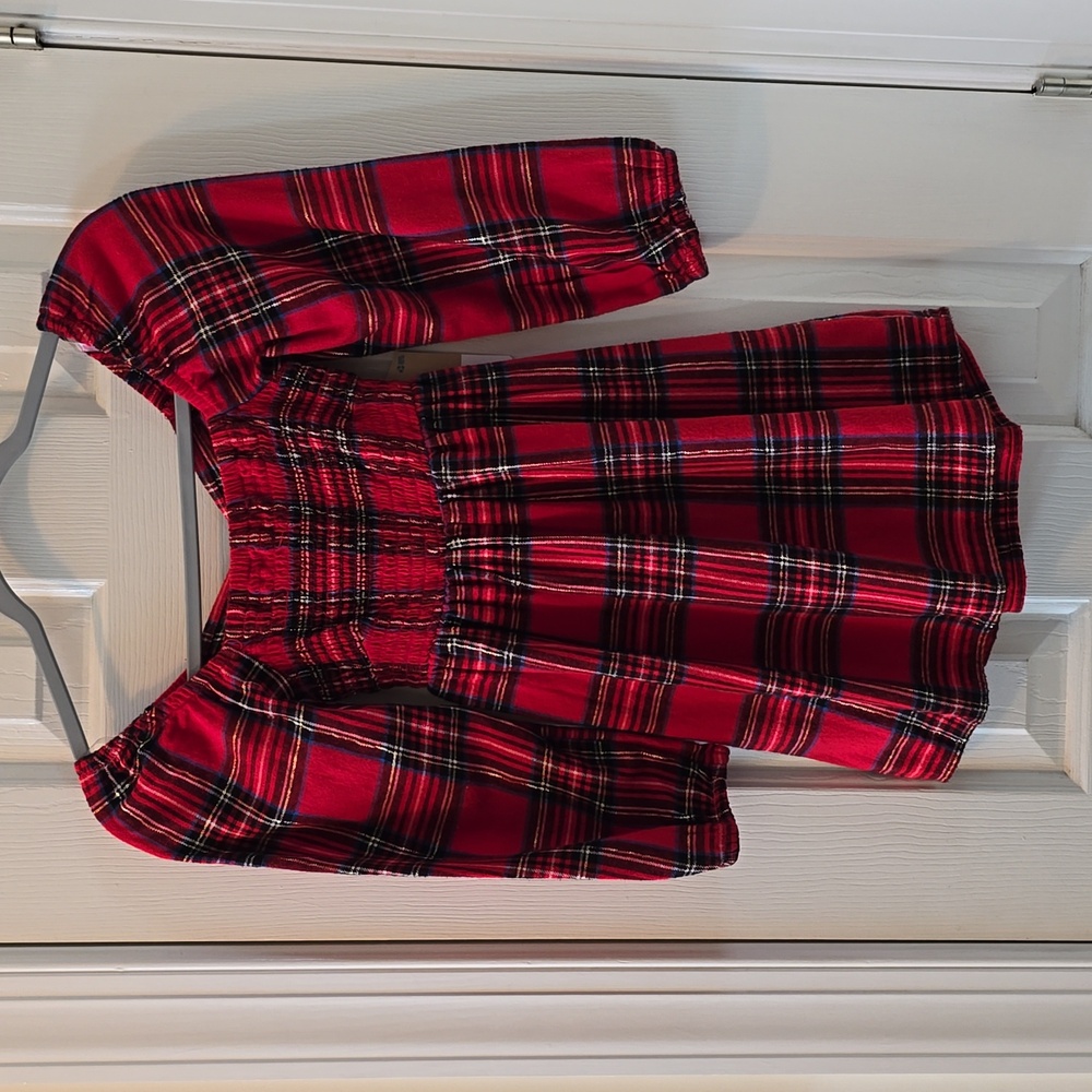 THEREABOUTS BRAND GIRL'S RED PLAID DRESS WITH BACK BOW SIZE XXS 4/5
